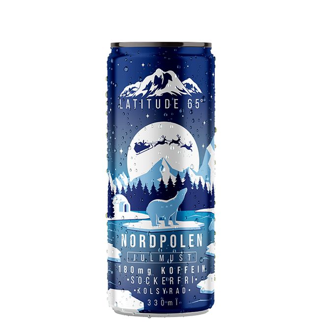 24 x Latitude 65 Energidryck 330 ml Nordpolen - Julmust