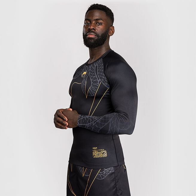 Serpenti Rashguard Lång Ärm Svart Silver Guld