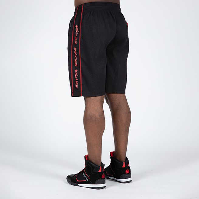 Buffalo Old School Workout Shorts, Black/Red