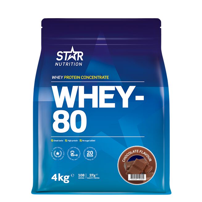 Whey-80 Vassleprotein 4 kg Choklad