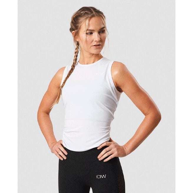 Empowering Open Back Tank, White