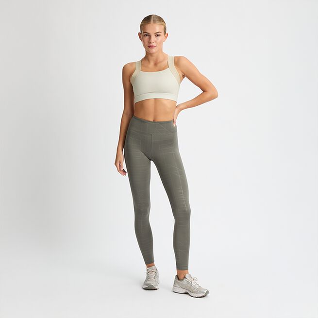 Logo Effect Emboss Tights Grön