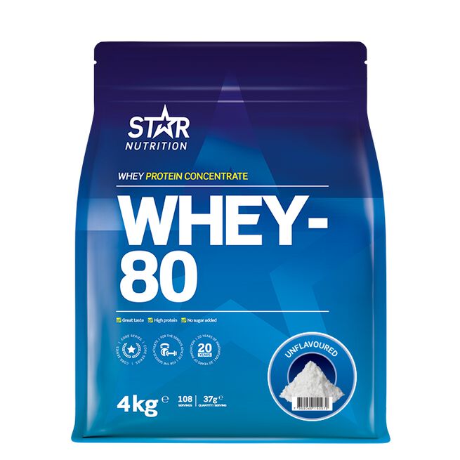 Whey-80 Vassleprotein 4 kg Naturell