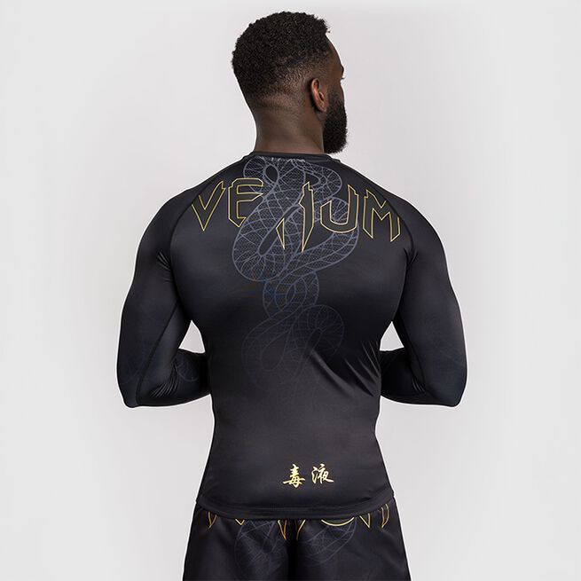 Serpenti Rashguard Lång Ärm Svart Silver Guld