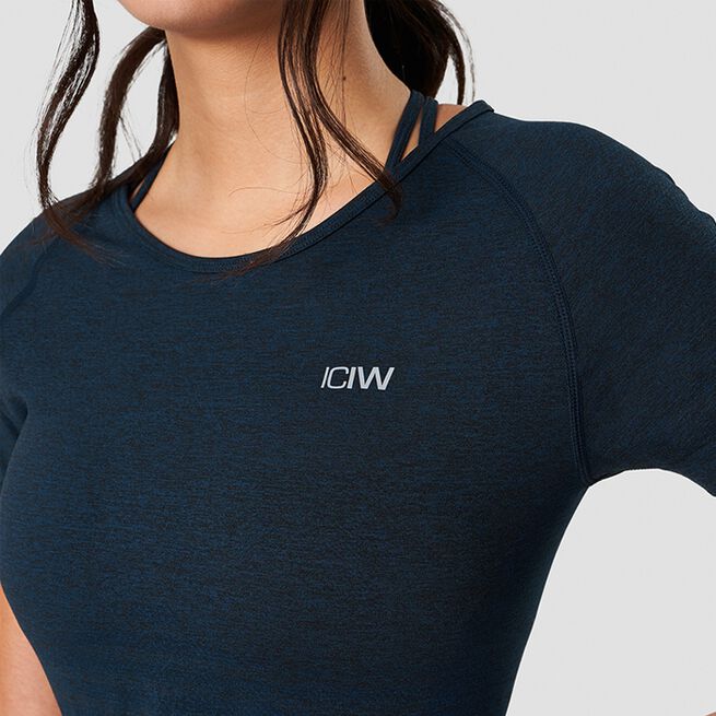 ICANIWILL Define Seamless Cropped T-shirt Dark Teal Melange