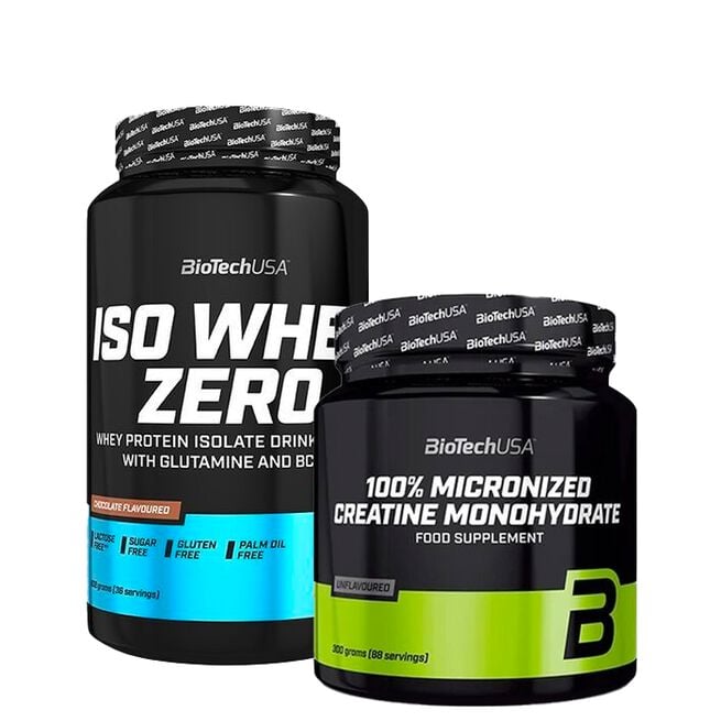 Biotech Iso Whey Zero Lactose Free, 908 g + 100% Creatine Monohydrate, 300 g