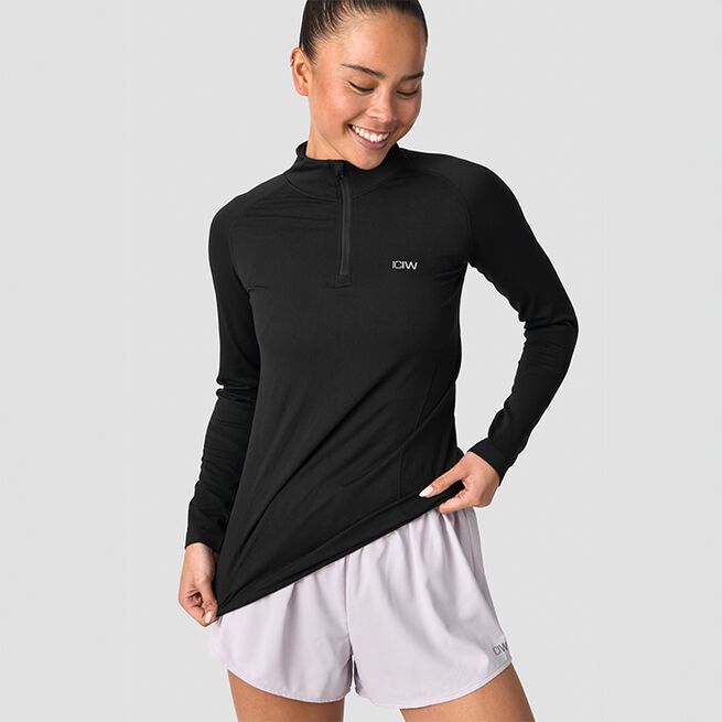 Define Långärmad 1/4 Zip Svart