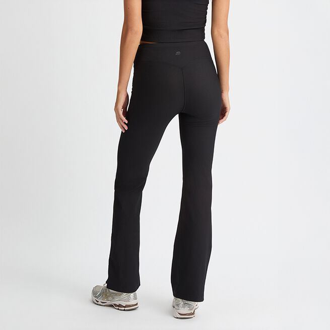 Ribbade Flare Tights Svart