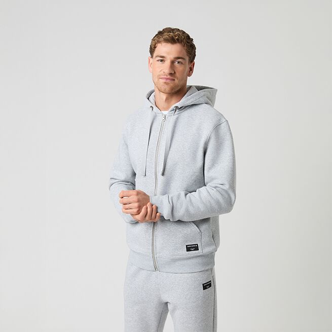 Centre Zip Hoodie Grå
