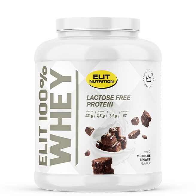 ELIT 100% Whey Laktosfritt Proteinpulver 2000 g Chocolate Brownie