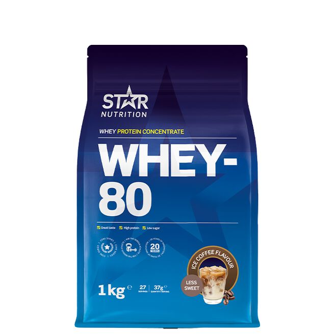 Whey-80 Vassleprotein 1 kg Ice-Coffee Less Sweet (NEW)