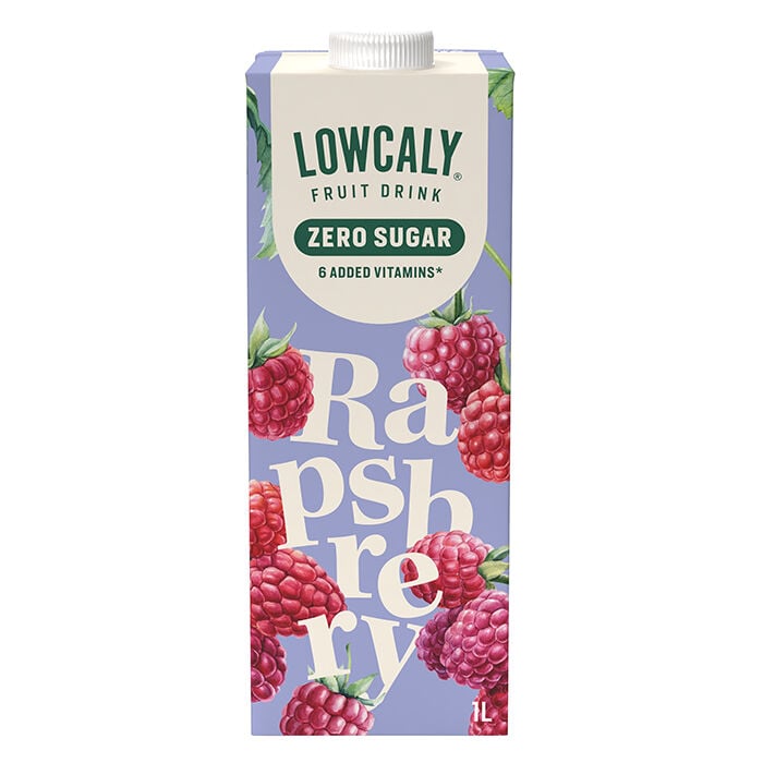 Lowcaly Fruit Drink, 1000 ml, Raspberry Kort datum Raspberry