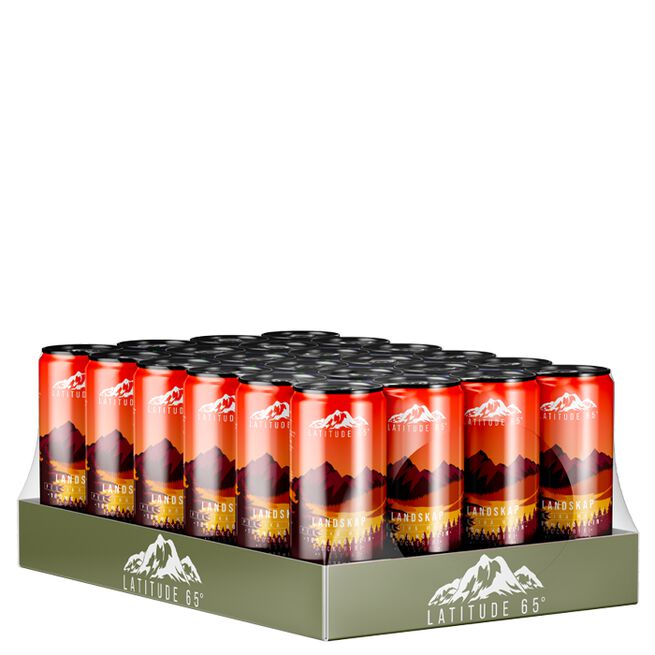 24 x Latitude 65 Energidryck 330 ml Landskap - Persika/Mango