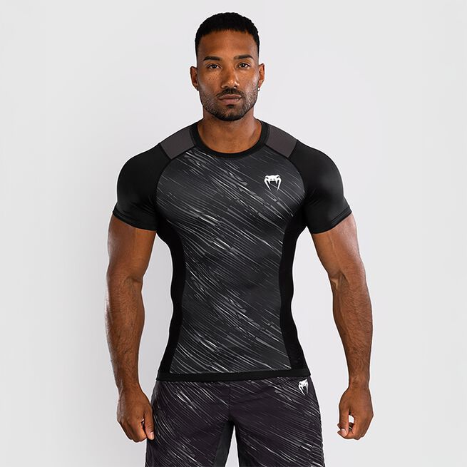 Rapid Rashguard Kortärmad Svart Grå Vit