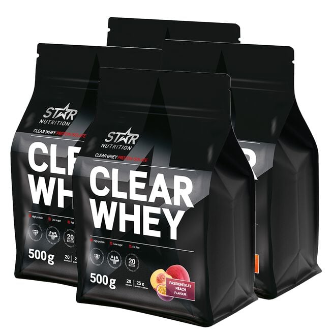 4 x Clear Whey Vassleprotein 500 g