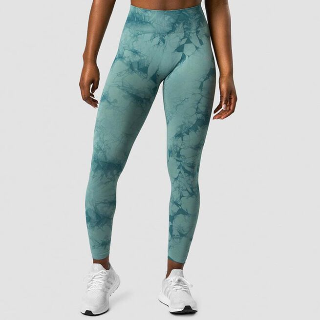 ICIW Define Seamless Tie Dye Tights, Teal