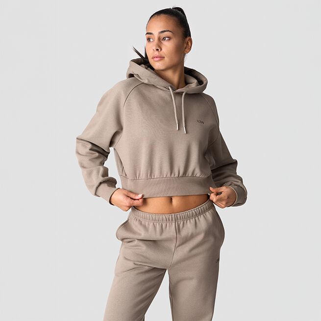 Everyday Cropped Hoodie Wmn, Greige