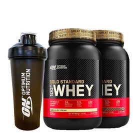 2x 100% Whey Gold Std, 912 g + Free Shaker