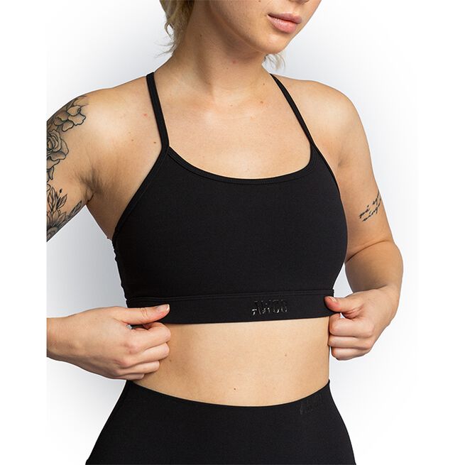 AWCO Studio Light Sports Bra, Matte Black