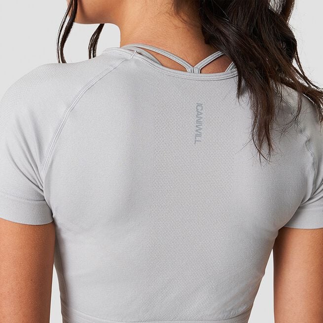 ICANIWILL Define Seamless Cropped T-shirt Light Grey