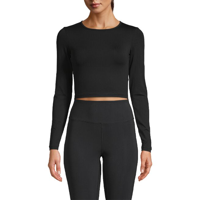 Crop Long Sleeve, Black, 34 