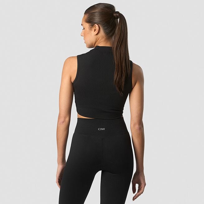 Shourai Cropped Tank Top, Black