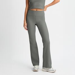 Ribbed R Flare HW Tight, Gunmetal, L  Ribbade Flare Tights Grön