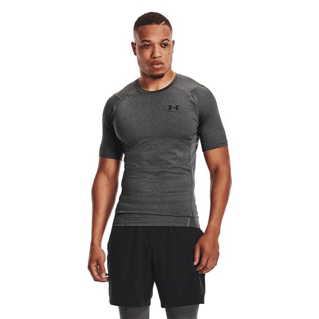 UA HG Armour Comp SS, Carbon Heather