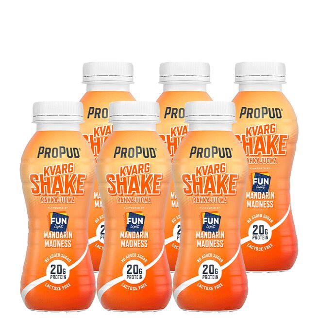 6 x ProPud Kvarg Shake, 330 ml, Mandarin Madness 