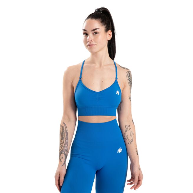 Olivia Seamless Sports Bra, Blue
