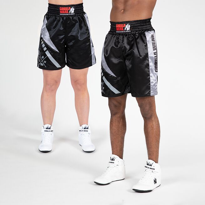 Gorilla Wear Hornell Boxing Shorts, Black/Grey