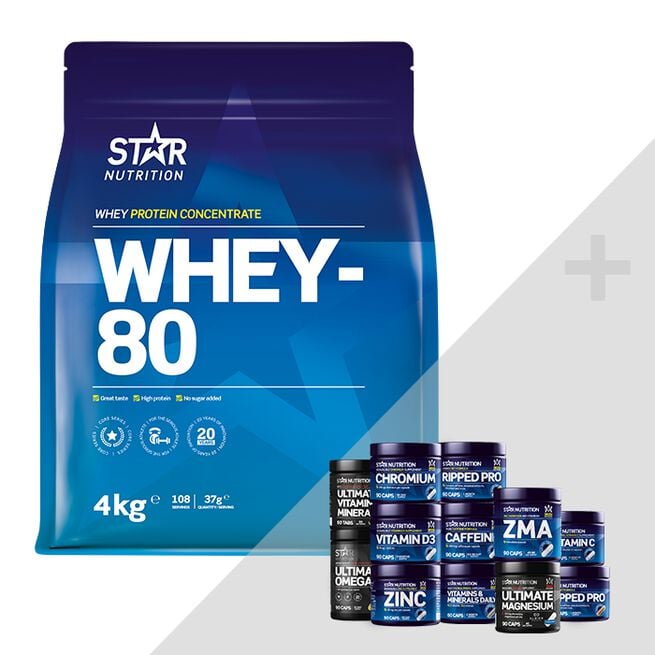 Whey-80 Vassleprotein 4 kg + Bonus Produkt
