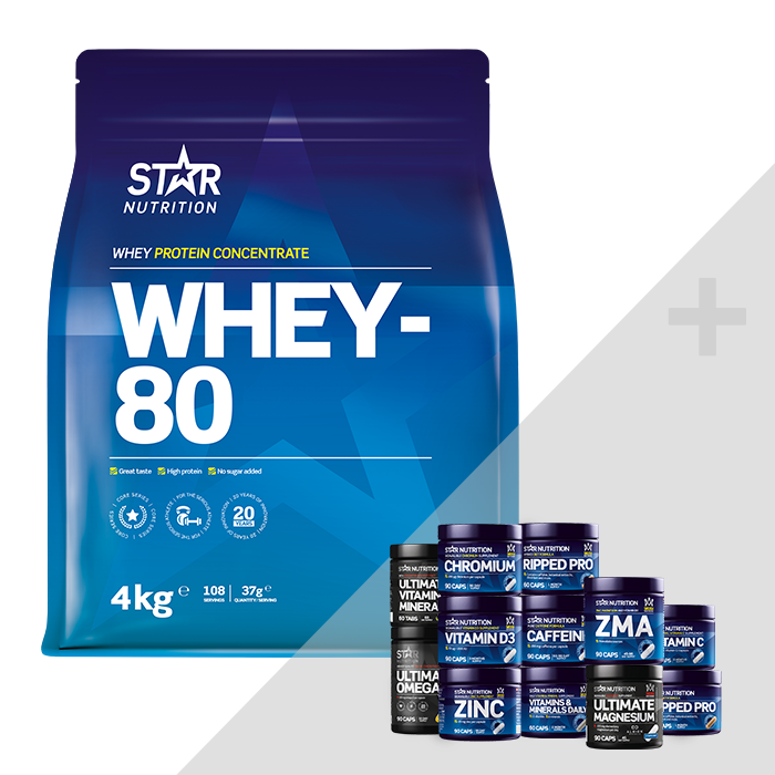 Whey-80 Vassleprotein 4 kg + Bonus Produkt