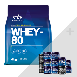 Whey-80 Vassleprotein 4 kg + Bonus Produkt