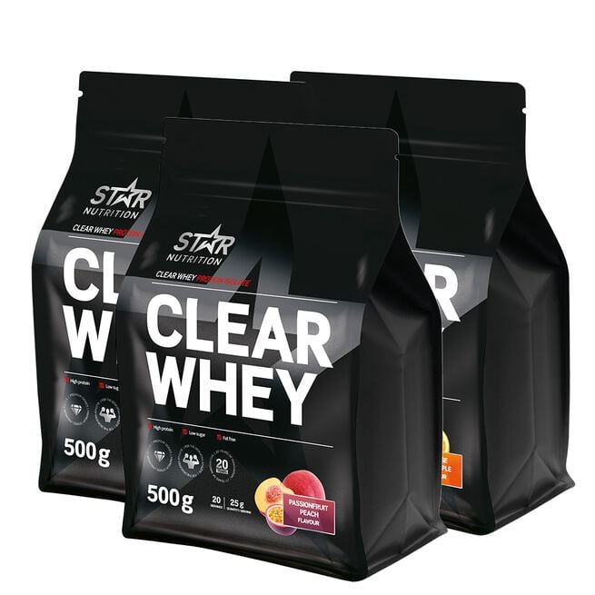 3 x Clear Whey Vassleprotein 500g