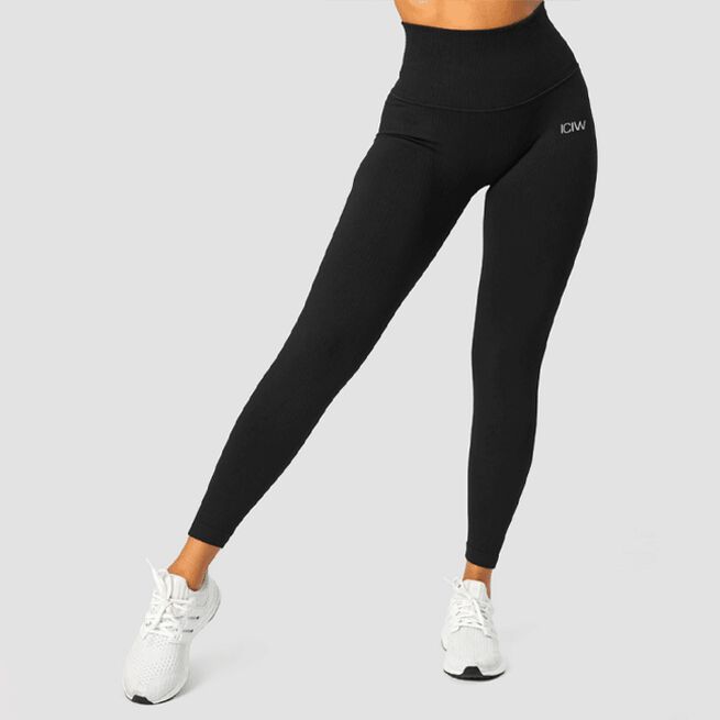 Ribbed Define Seamless Pocket Tights Black