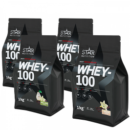 Mix&Match: 4 x Whey-100 Vassleprotein 1 kg