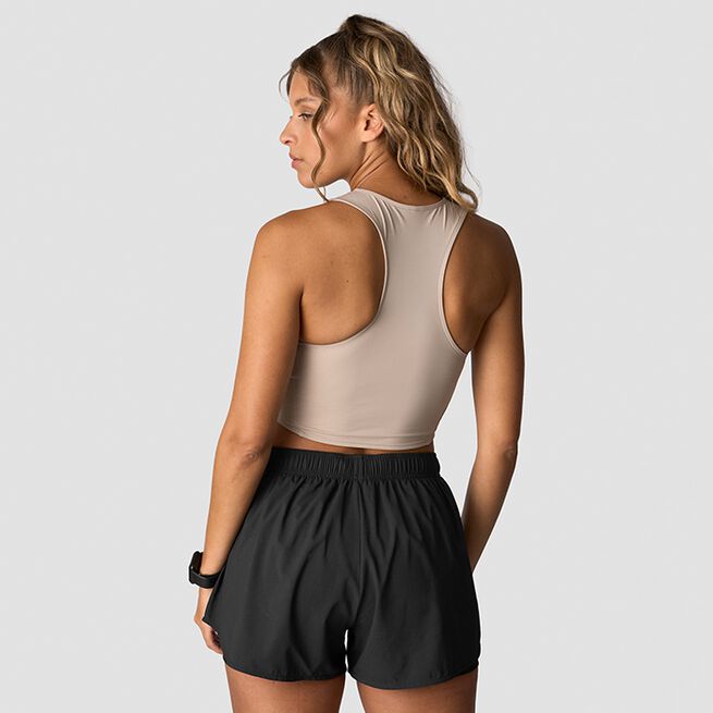 Mirage Cropped 1/4 Zip Tank Top Wmn, Light Cool Brown
