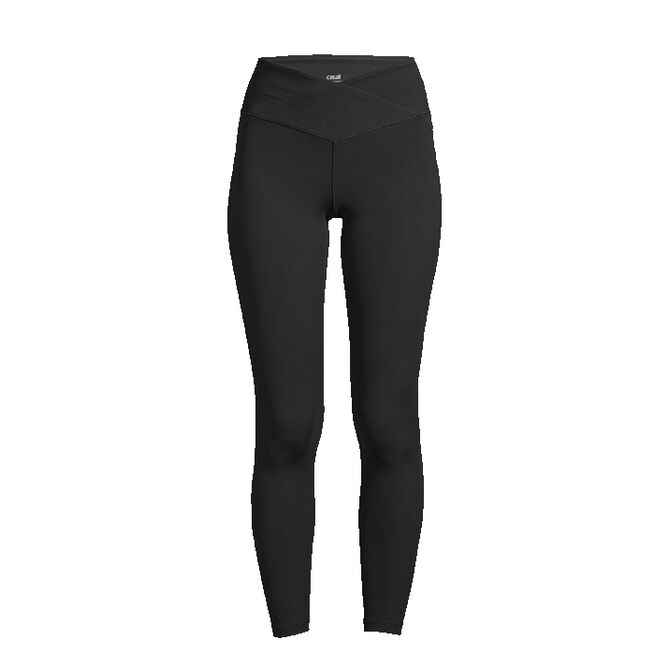 Overlap High Waist Tights, Black
