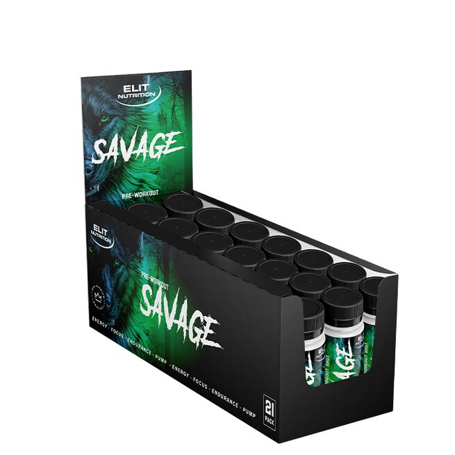 21 x Savage PWO Shot, 60 ml Bubblegum