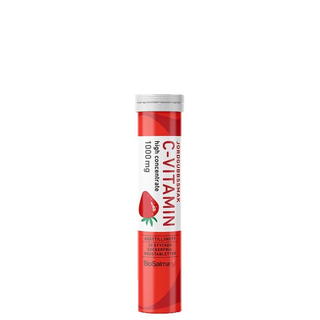 C-vitamin 1000 mg 20 brustabletter Jordgubb Jordgubb