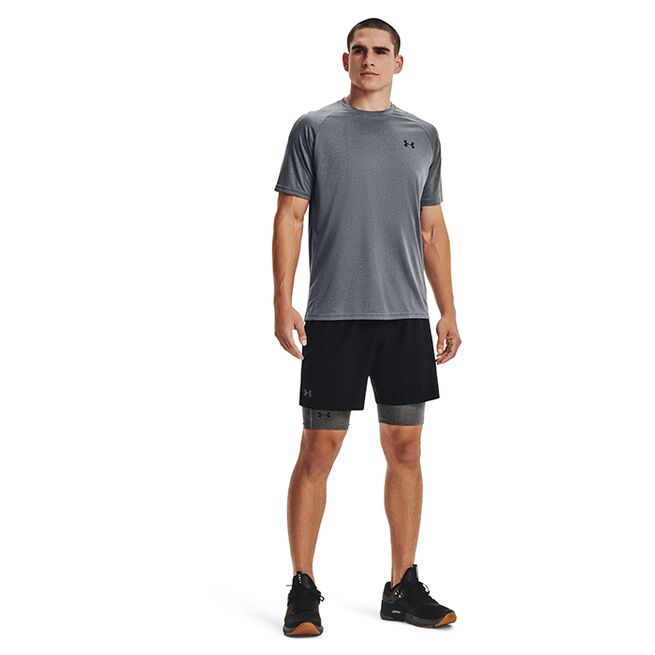 UA HG Armour Long Shorts, Carbon Heather