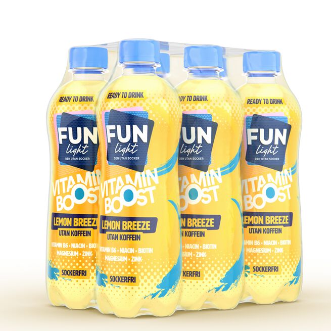 6 x FUN Light Vitamin Boost 500 ml Lemon Breeze Koffeinfri