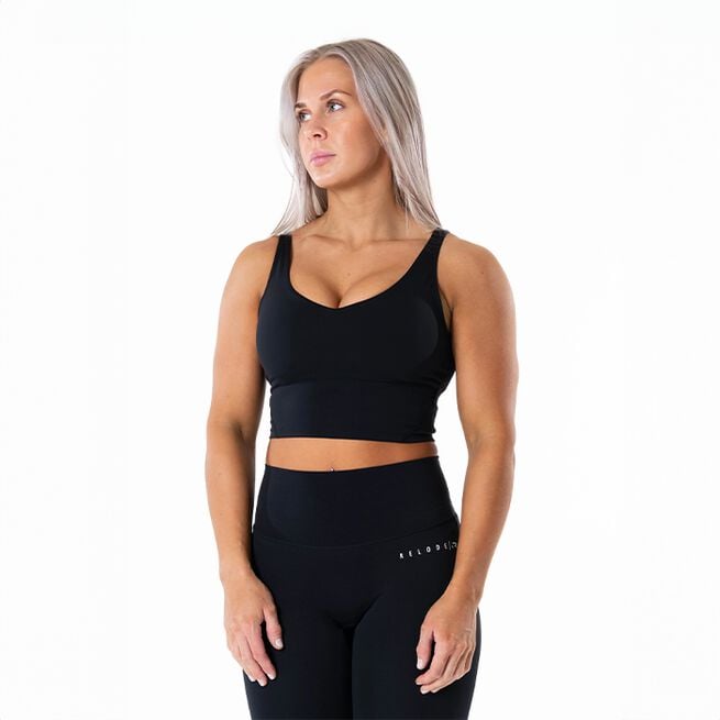 Core V-ringat Linne Svart