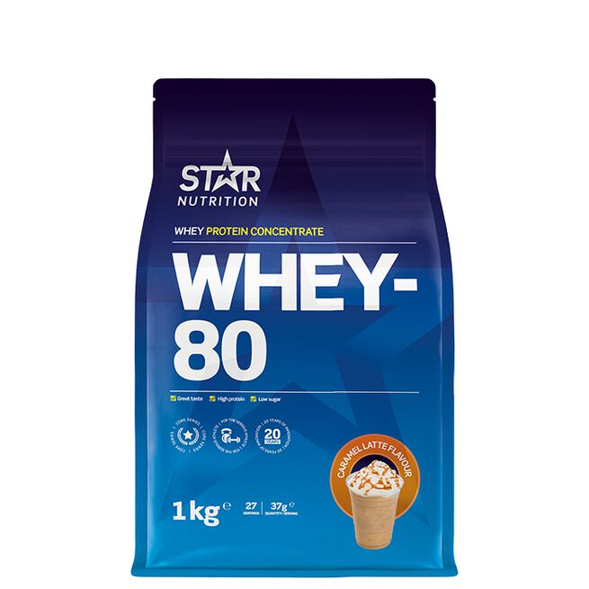 Whey-80 Vassleprotein 1 kg Caramel Latte