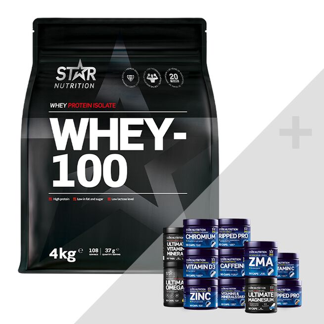 Whey-100 Vassleprotein 4 kg + Bonus Produkt!