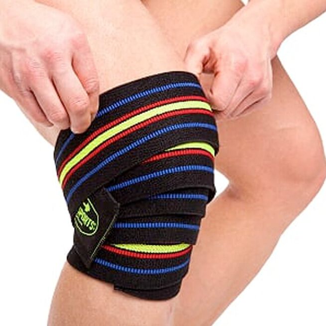 Knee Wraps, Black/Blue/Red/Yellow, 2,5 m 