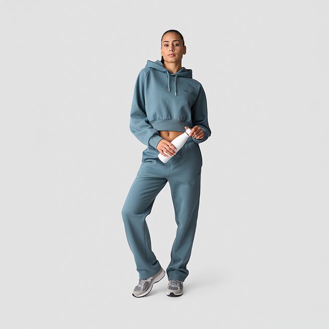 Everyday Cropped Hoodie Blå