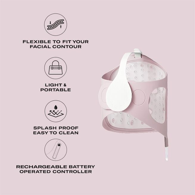 Glow Led Ansiktsmask Rosa