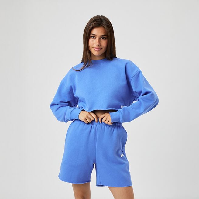 Studio Oversized Croppad Sweatshirt Marinblå
